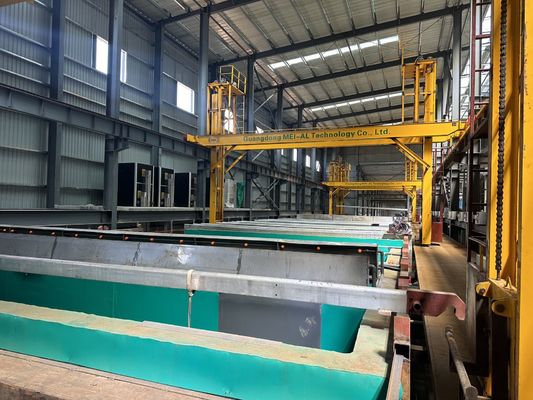 قیمت خوب خط تولید آنودایز افقی 6500 میلی متر حداکثر طول پروفیل آنلاین